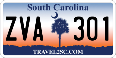 SC license plate ZVA301