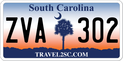 SC license plate ZVA302
