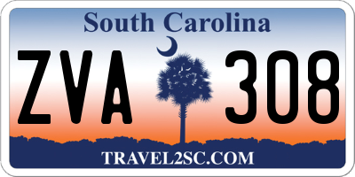 SC license plate ZVA308