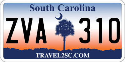 SC license plate ZVA310