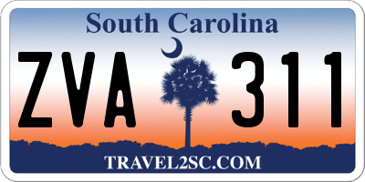 SC license plate ZVA311