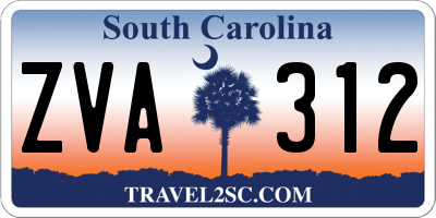 SC license plate ZVA312