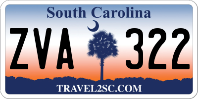 SC license plate ZVA322