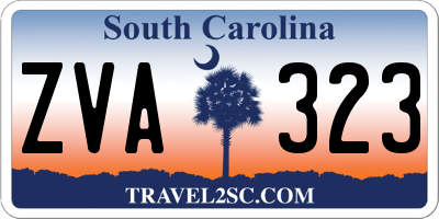 SC license plate ZVA323