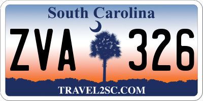 SC license plate ZVA326