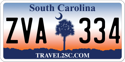 SC license plate ZVA334