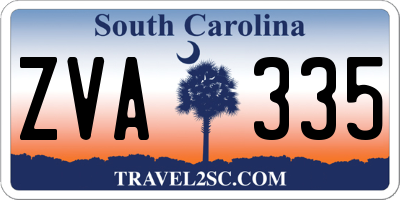 SC license plate ZVA335
