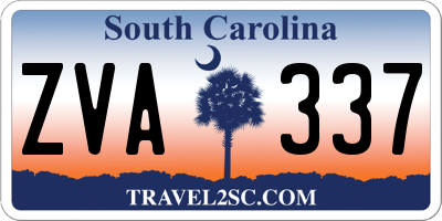 SC license plate ZVA337