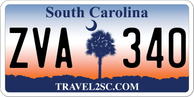 SC license plate ZVA340
