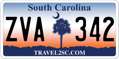 SC license plate ZVA342