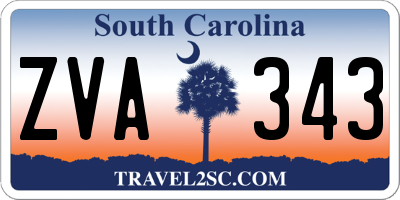 SC license plate ZVA343