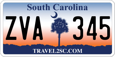 SC license plate ZVA345