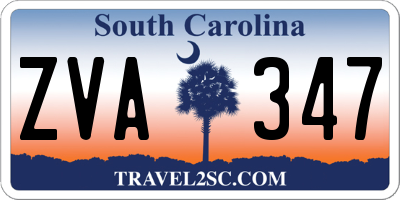 SC license plate ZVA347