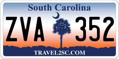 SC license plate ZVA352