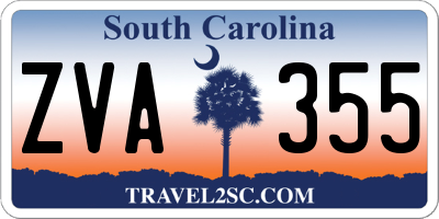 SC license plate ZVA355