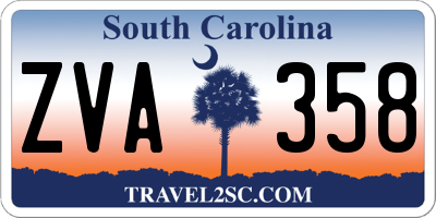 SC license plate ZVA358