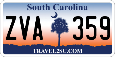 SC license plate ZVA359