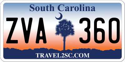 SC license plate ZVA360
