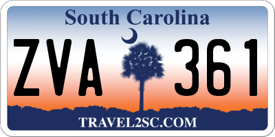 SC license plate ZVA361