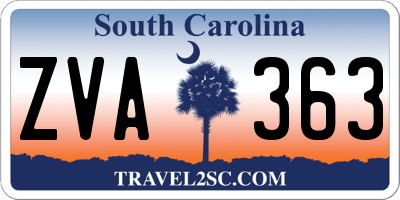 SC license plate ZVA363