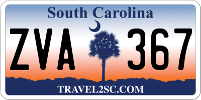 SC license plate ZVA367