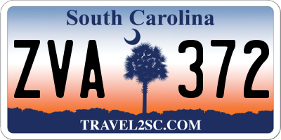 SC license plate ZVA372