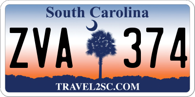 SC license plate ZVA374