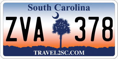 SC license plate ZVA378