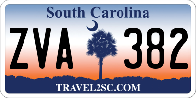 SC license plate ZVA382