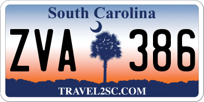 SC license plate ZVA386