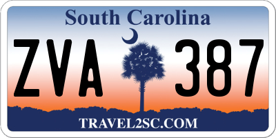 SC license plate ZVA387