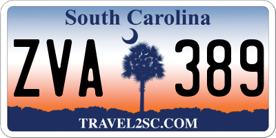 SC license plate ZVA389