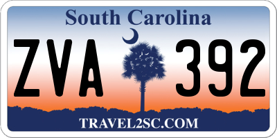 SC license plate ZVA392