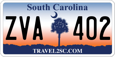 SC license plate ZVA402
