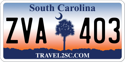 SC license plate ZVA403