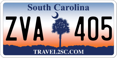 SC license plate ZVA405