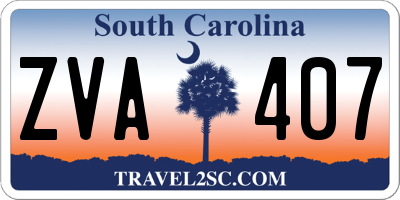 SC license plate ZVA407