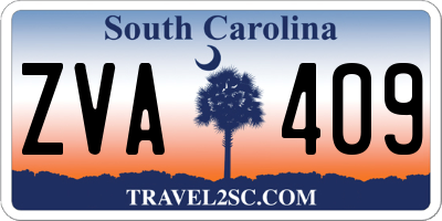 SC license plate ZVA409