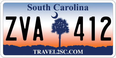 SC license plate ZVA412