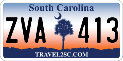 SC license plate ZVA413