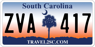 SC license plate ZVA417