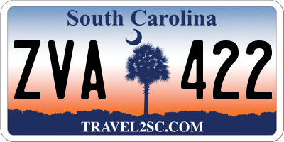 SC license plate ZVA422