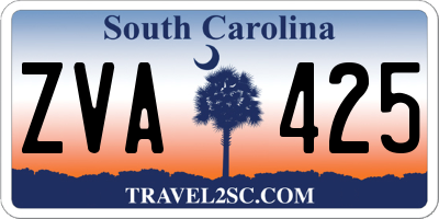 SC license plate ZVA425