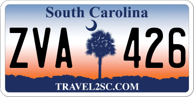 SC license plate ZVA426