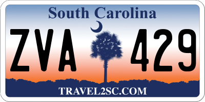 SC license plate ZVA429
