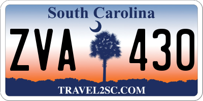 SC license plate ZVA430
