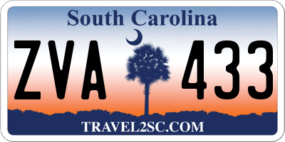 SC license plate ZVA433