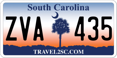 SC license plate ZVA435