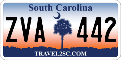 SC license plate ZVA442