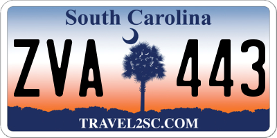 SC license plate ZVA443